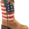 Roper 09-018-0912-2567 Kids Patriotism Tan Oiled Leather Vamp Boot Brown