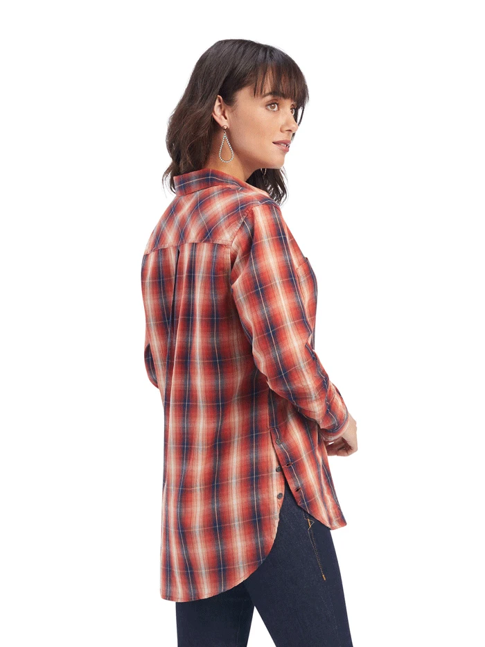 Ariat 10041737 Womens REAL Billie Rae Plaid Shirt Citrus Grove - Image 2