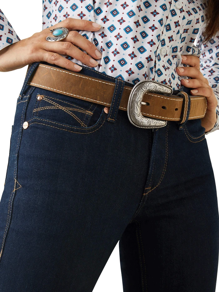 Ariat 10042224 Womens REAL Perfect Rise Ella Straight Jean Rinse - Image 3