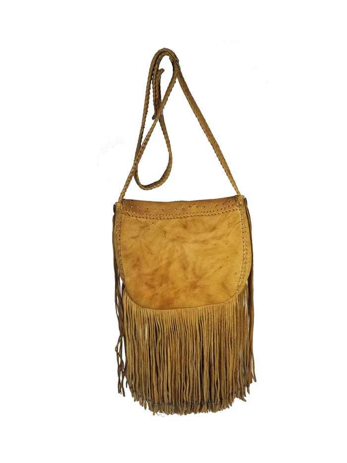 Kobler CONCHO Womens Leather Fringe Bag Tan - Image 2