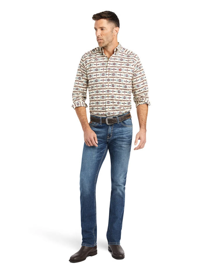 Ariat 10042327 Mens Keon Standard Fitted Shirt Snow Bunting