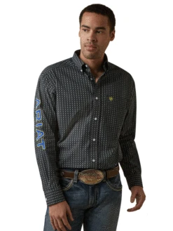 Ariat 10045064 Mens Team Peyton Classic Long Sleeve Shirt Black