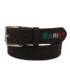 Ariat A10389282 Mens Mexico Flag Logo Leather Belt Rowdy Brown