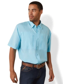 Ariat 10043511 Mens VentTEK Classic Fit Shirt Cenote Aqua