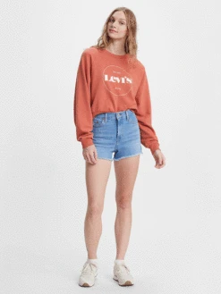 Levis Levi's 728780037 Womens High Rise Shorts Denim Light Wash