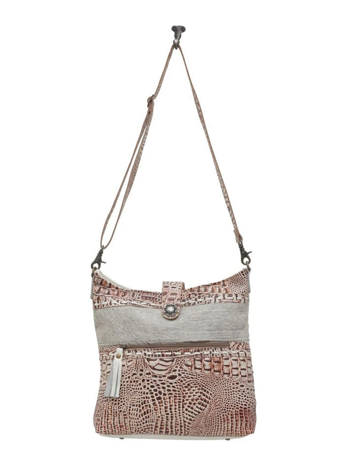 Myra Bag S-6211 Womens Smokey Leather And Hairon Bag Natural - Image 5