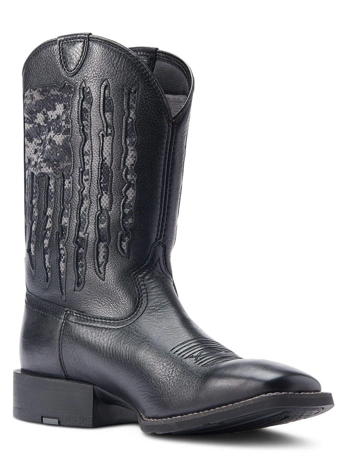Ariat 10044563 Mens Sport My Country VentTEK Western Boot Black Deertan - Image 4