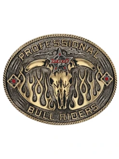 Montana Silversmiths PBR941 PBR Open Flames Belt Buckle