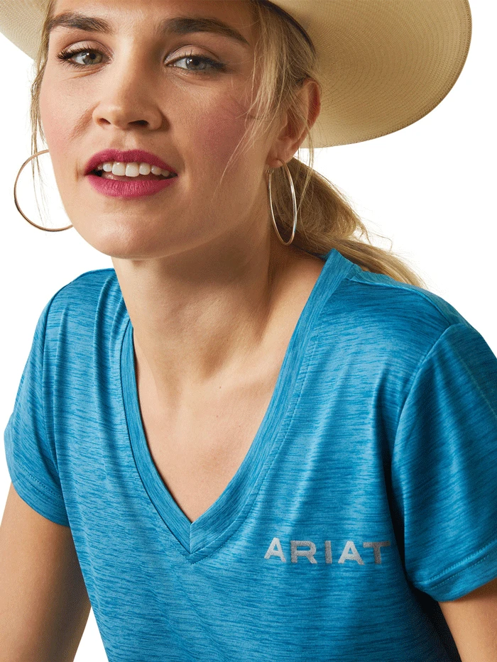 Ariat 10043432 Womens Laguna Logo Top Peacock Blue - Image 2