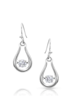 Montana Silversmiths Montana Silversmith ER4148 Womens Dancing Glassed Earrings Silver