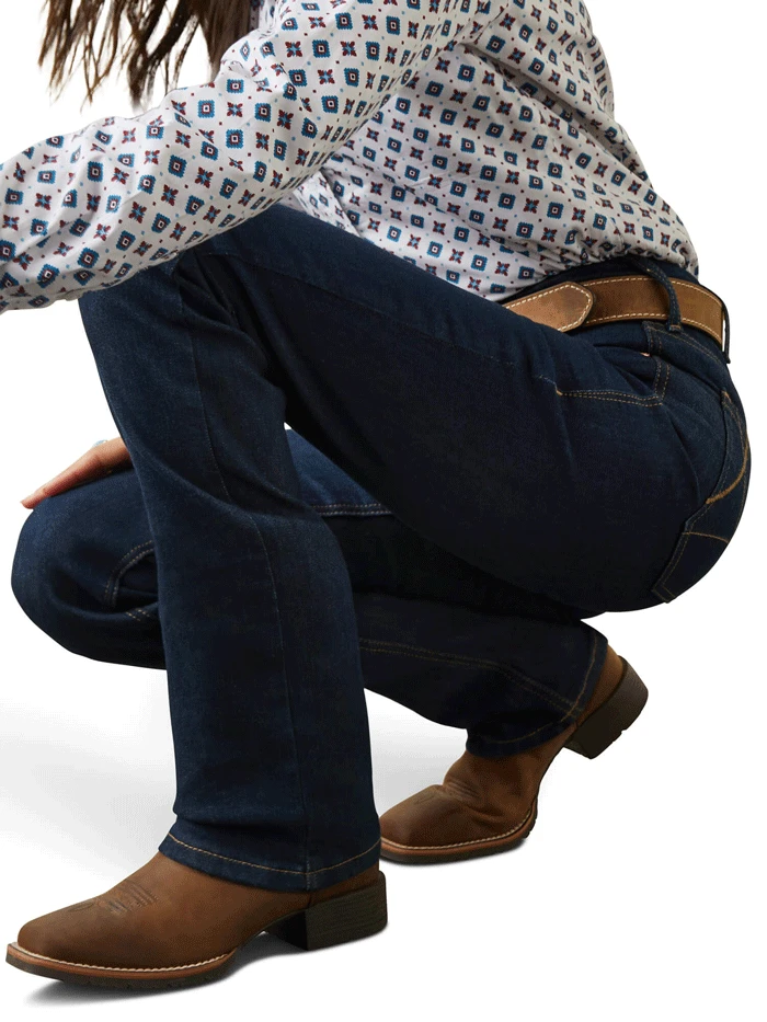 Ariat 10042224 Womens REAL Perfect Rise Ella Straight Jean Rinse - Image 6