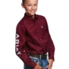 Ariat 10030163 Kids Team Logo Twill Classic Fit Shirt Burgundy