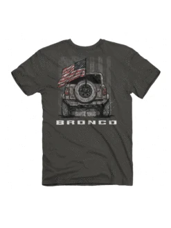 Buck Wear 3686 Mens Bronco Freedom Short Sleeve Graphic Tee Charcoal