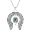 Montana Silversmiths NC5239 Womens Blue Spring Turquoise Squash Blossom Necklace Silver