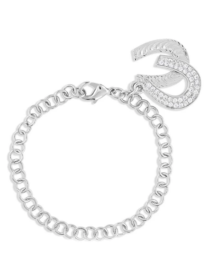 Montana Silversmiths BC5165-D Womens Country Charm Horseshoe Bracelet Silver