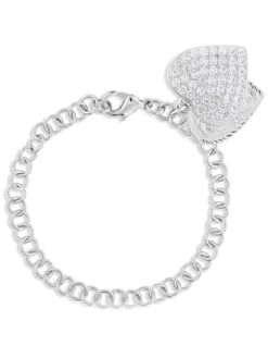 Montana Silversmiths BC5163 Womens Country Charm Duo Heart Bracelet Silver