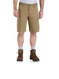 Carhartt 103542-253 Mens Rugged Flex® Relaxed Fit Canvas Cargo Work Short Dark Khaki