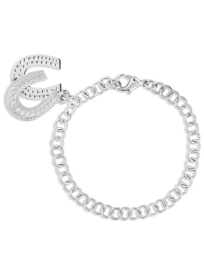Montana Silversmiths BC5165-D Womens Country Charm Horseshoe Bracelet Silver - Image 2