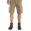 Carhartt 103543-253 Mens Force Relaxed Fit Ripstop Cargo Work Short Dark Khaki