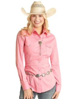 Panhandle PSWSOSR0XX Womens Snap Shirt Pink