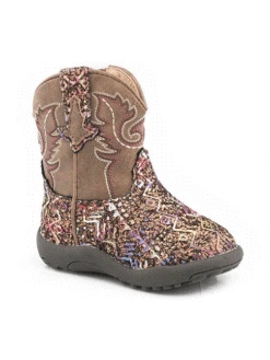 Roper 09-016-1225-2986 Infants Cowbabies Glitter Aztec Boot Brown