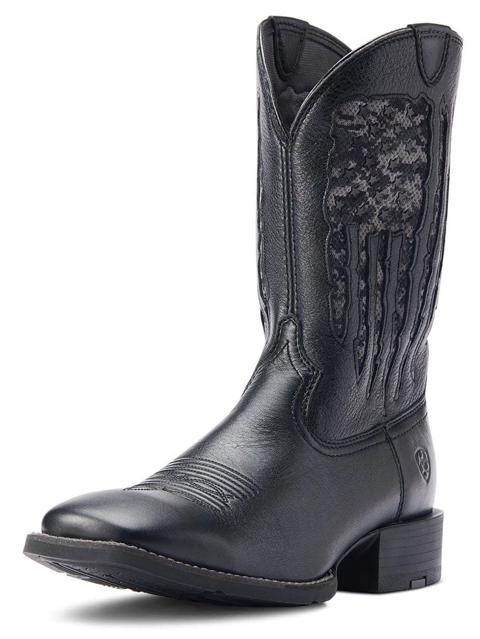 Ariat 10044563 Mens Sport My Country VentTEK Western Boot Black Deertan - Image 2