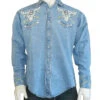 Rockmount 6703 Mens Vintage Skull & Arrow Western Shirt Denim