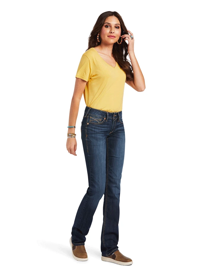 Ariat 10041060 Womens REAL Mid Rise Octavia Straight Jean Burbank - Image 5