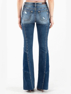 Miss Me H3636F57 Womens High Rise Flare Jeans Medium Blue