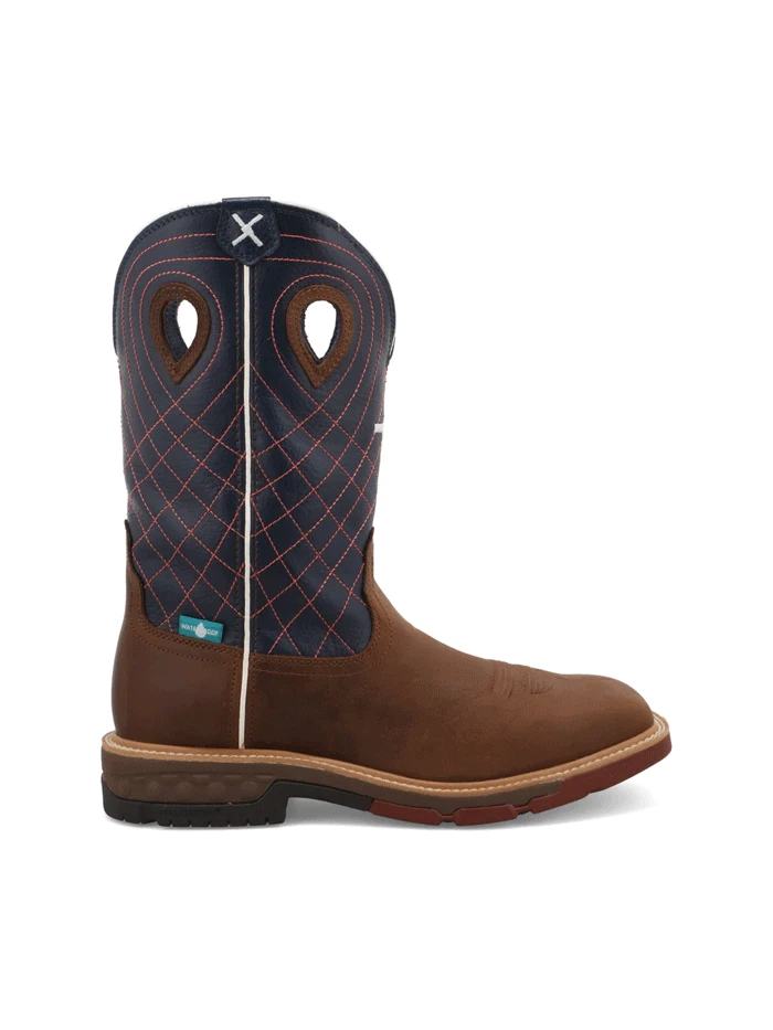 Twisted X MXBAW01 Mens Waterproof Alloy Toe Western Work Boot Mocha - 0 - Image 3