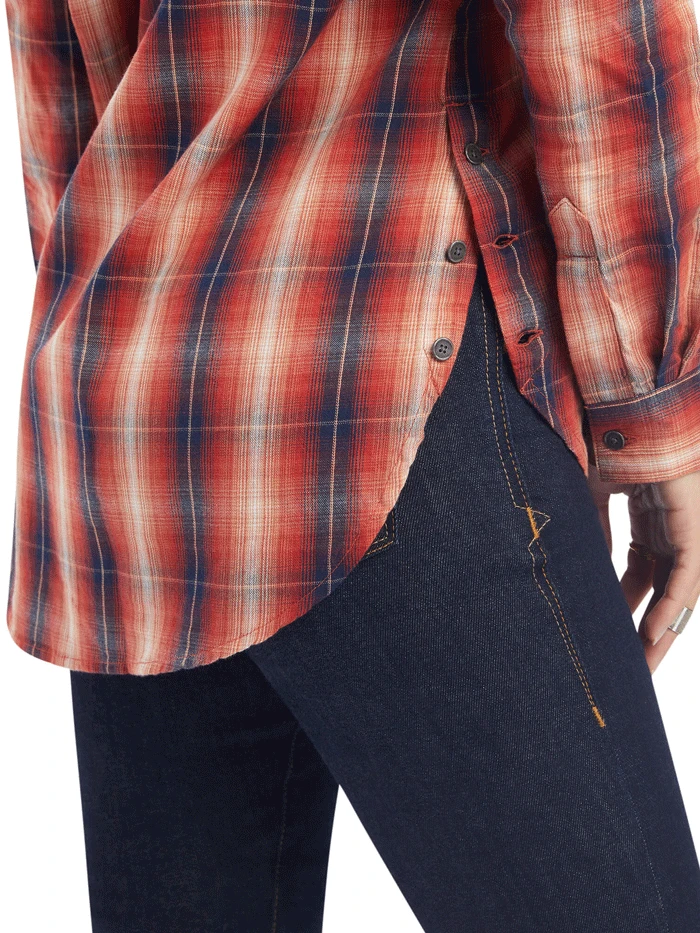Ariat 10041737 Womens REAL Billie Rae Plaid Shirt Citrus Grove - Image 4