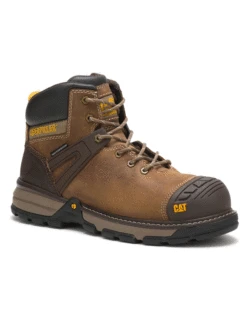 Caterpillar P91218 Mens Excavator Superlite Waterproof Carbon Composite Toe Work Boot Dark Beige