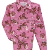 Panhandle C6S3493 Kids Long Sleeve Snap Shirt Rose/Mauve