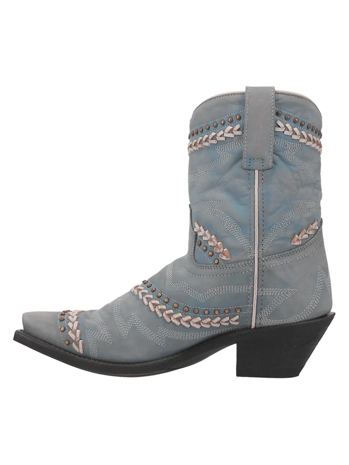 Laredo 52401 Womens Fancy Leather Boot With Studs Sky Blue - Image 5