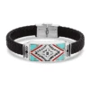 Montana Silversmiths BC5495 Southwest Storm Cloud Leather Bracelet Dark Brown