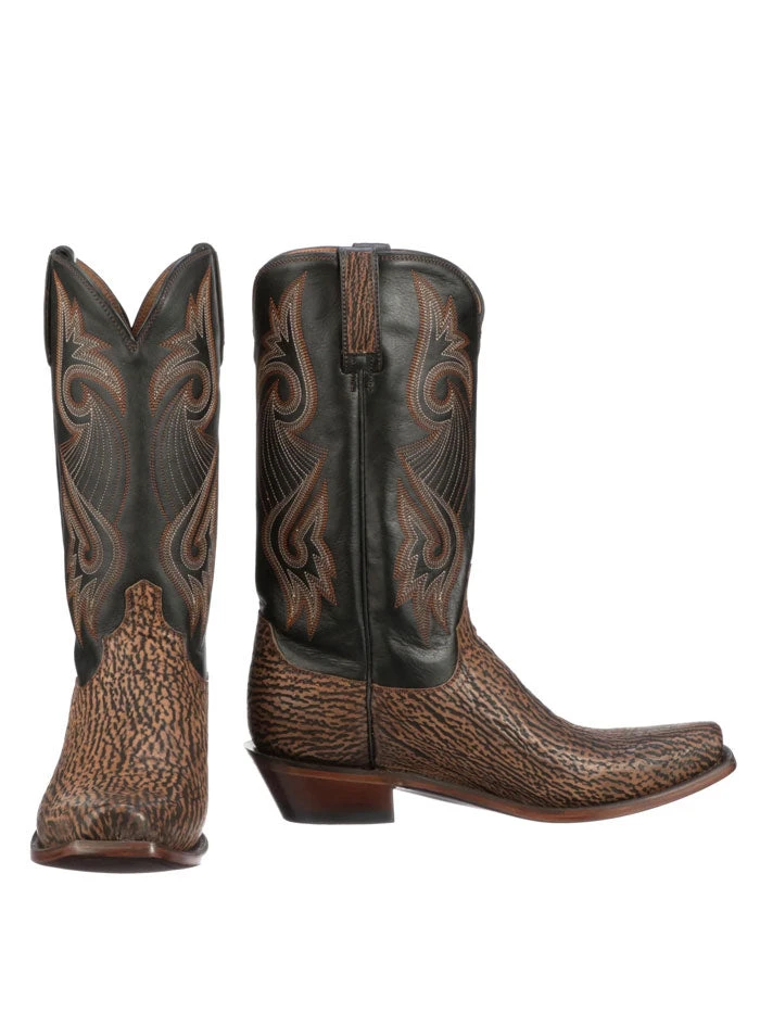 Lucchese M3238.74 Mens Mingus Safari Shark Boots Black