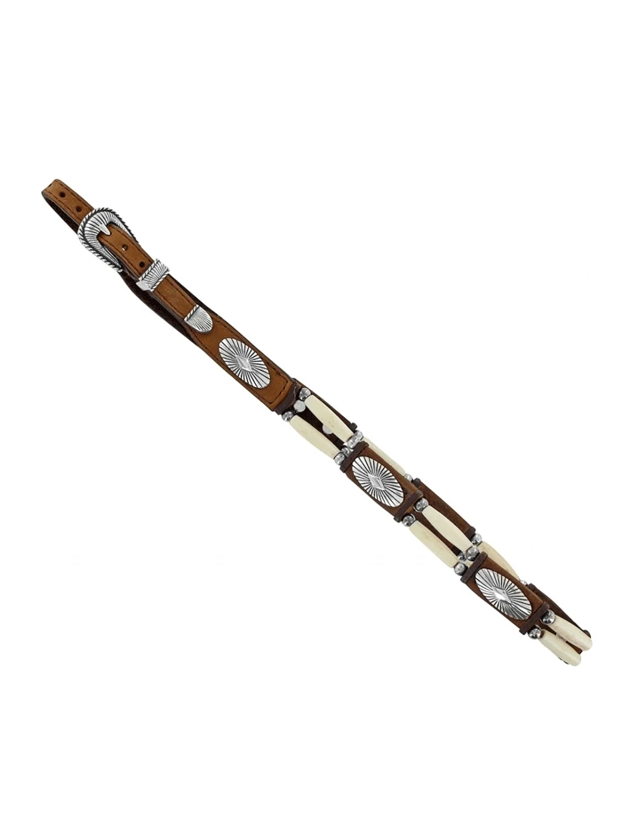 Justin 05169 High Plains Southwest Ivory Bead Hat Band Brown - Image 2