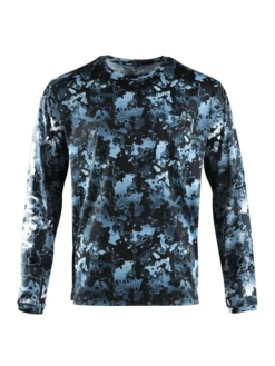 Salt Life SLM6273 Mens Liquid Depth Long Sleeve Performance Pocket Tee Black