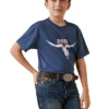 Ariat 10045293 Kids Rodeo Skull T-Shirt Navy Heather