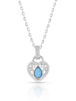 Montana Silversmiths NC5114 Womens Gleeful Heart Necklace Silver