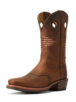 Ariat 10040348 Mens Roughstock Patriot Western Boot Distressed Brown