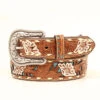 Nocona N3412308 Ladies Pierced Floral Belt Brown