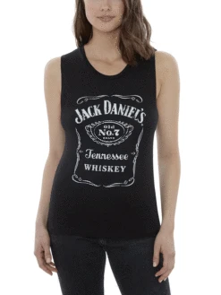 Ely Cattleman 15361412JD-89 Womens Jack Daniels Sleeveless Label Tank Black