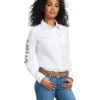 Ariat 10039457 Womens Leopard Logo Team Kirby Stretch Shirt White