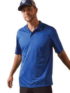 Ariat 10043501 Mens TEK Short Sleeve Polo Monaco Blue