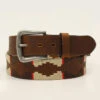 Nocona N210005905 Mens Embroidered Strap Belt Brown And Cream