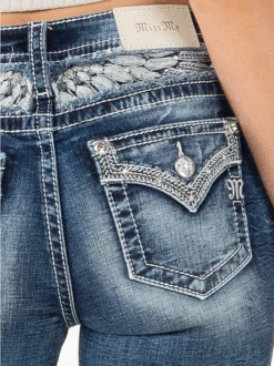 Miss Me M3861S Mid-Rise Skinny Jean Dark Blue