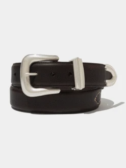 Vintage Bison VB-7011 Mens Dalton Leather Belt Chocolate