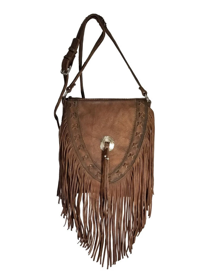 Kobler LUBBOCK Womens Leather Fringe Bag Brown