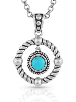 Montana Silversmiths NC5304 Womens Every Direction Turquoise Necklace Silver